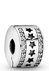 lovable silver row of stars Pandora baby charm